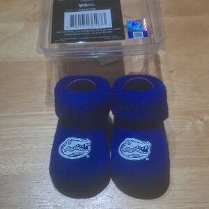 Blue Baby Booties with Logo